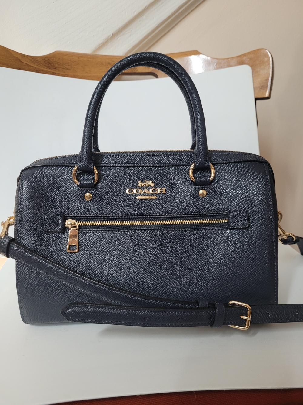 COACH Rowan Satchel Medium Midnight Navy